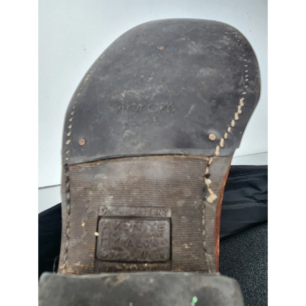 Vintage Brown Leather Cowboy Boots Western Boots Decorative‎ Stitching